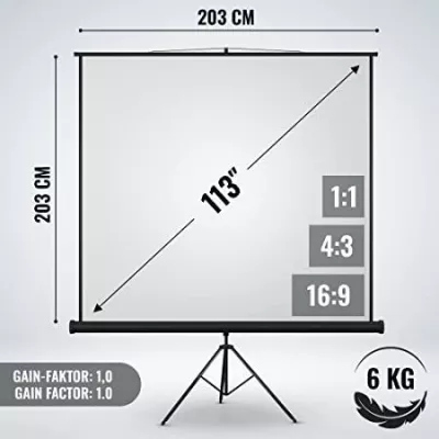 JAGO Projekčné plátno so statívom 203 x 203 cm