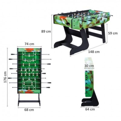 Stolný futbal Liverpool 141 x 125 x 89 cm, zelená potlač