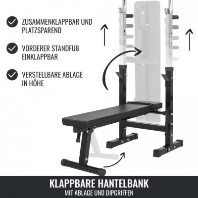 Gorilla Sports Posilňovacia lavica + nakladací set 100 kg