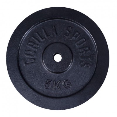 Gorilla Sports Sada záťažových kotúčov, 2 x 10 kg, 2 x 5 kg