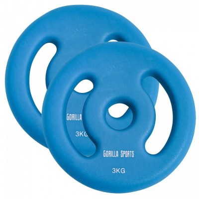 Gorilla Sports Súprava záťažových kotúčov 2 x 3 kg, sv. modrá