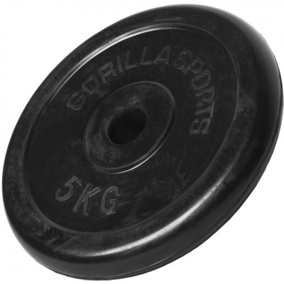 Gorilla Sports Pogumovaný záťažový kotúč, 5 kg