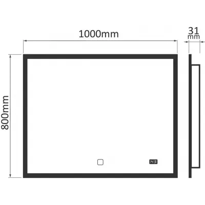 Aquamarin Kúpeľňové zrkadlo s LED osvetlením, 100 x 80 cm