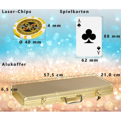 GamesPlanet Poker set Gold Edition, 500 laser  žetónov