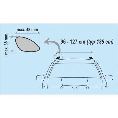 Priečny nosník zamykací hliníkový - 135 cm