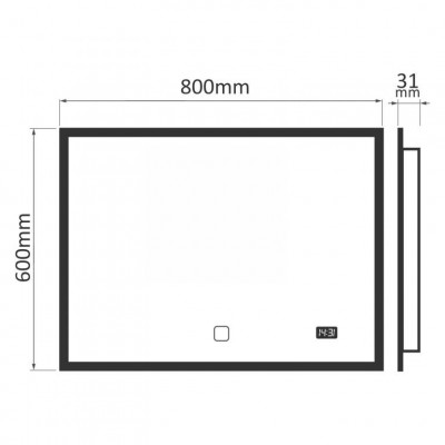 AQUAMARIN Kúpeľňové zrkadlo s LED osvetlením, 80 x 60 cm