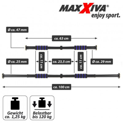 MAXXIVA hrazda do dverí, 63-100 cm, čierno-modrá