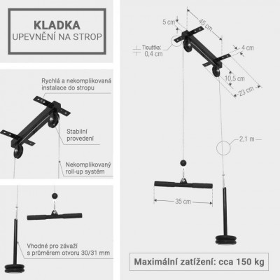 Gorilla Sports Kladka na strop 30/31 mm