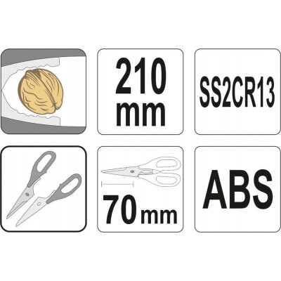 Kuchynské nožnice 210 mm skladacie