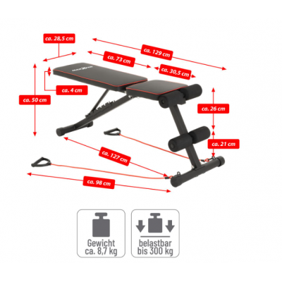 MAXXIVA nastaviteľná posilňovacia lavica, 127 x 28,5 cm