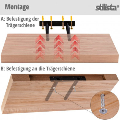 Stilista nástenná polica Volato, 40 cm, lesklá čierna